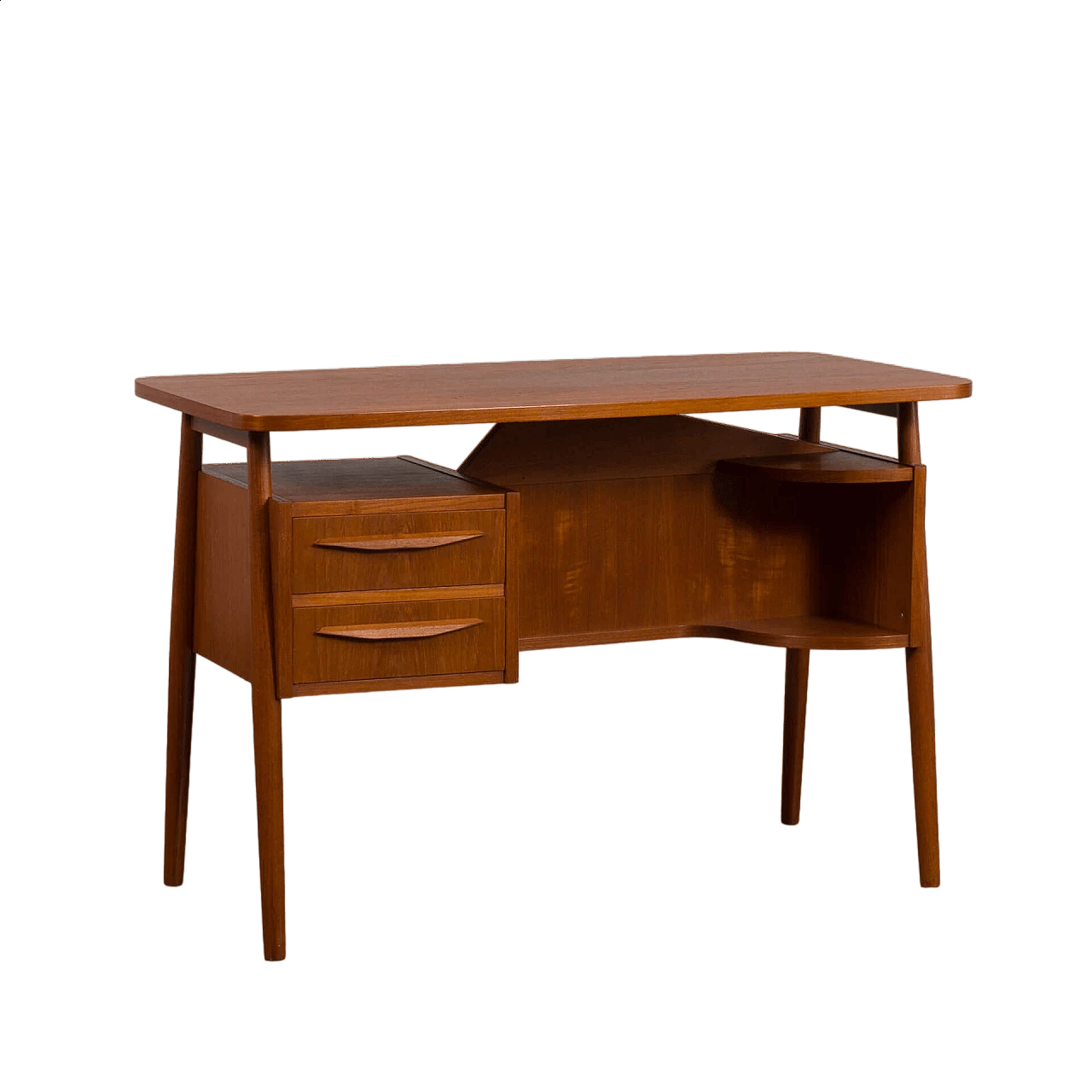 Danish teak desk by Gunnar Nielsen for Tibergaard, 1960s 17