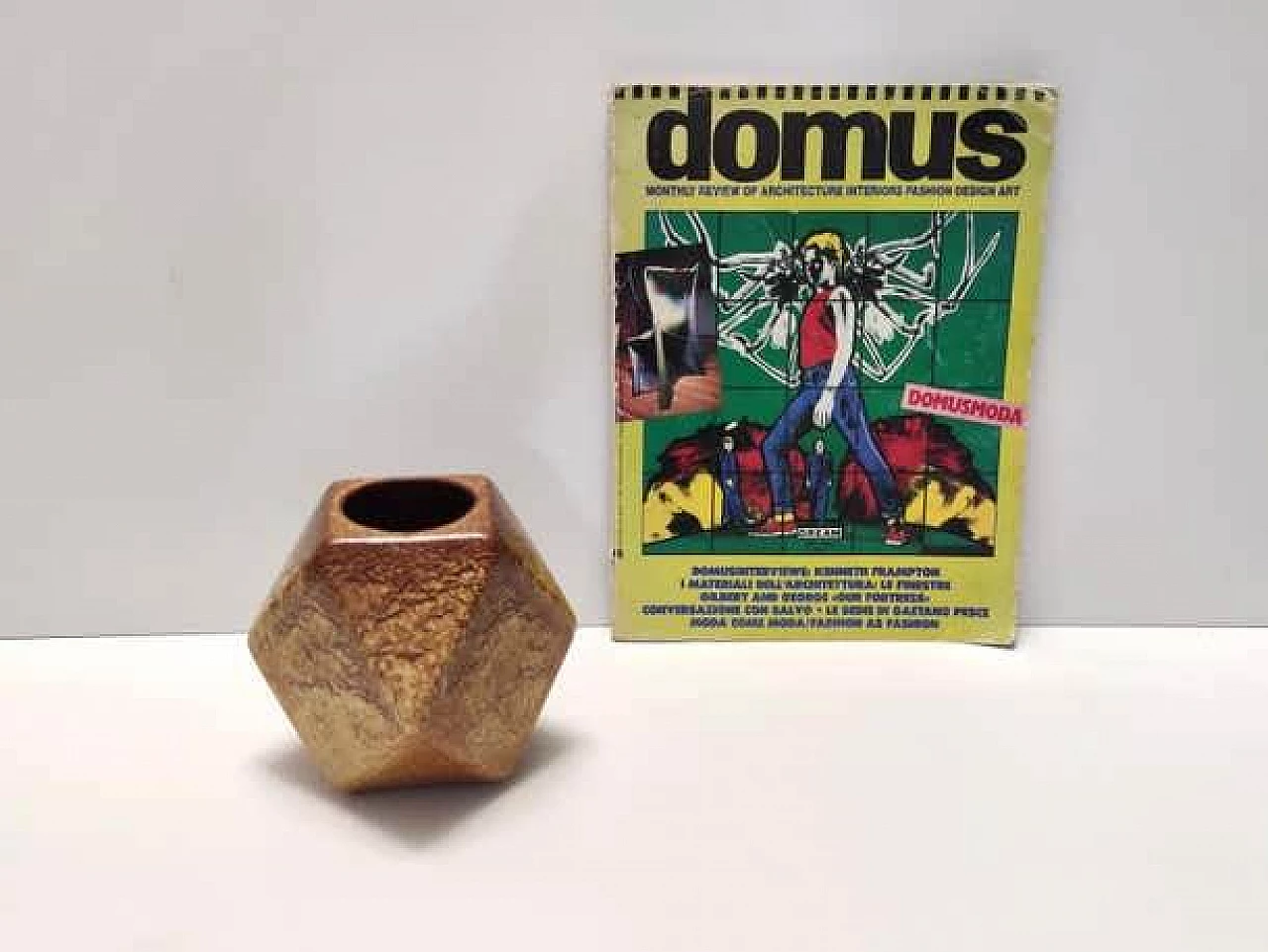 Portapenne postmoderno in ceramica smaltata di Giovanni Bertoncello per Schiavon, anni '70 2