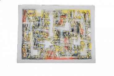 Abstract composition, acrylic painting on canvas, 2000s