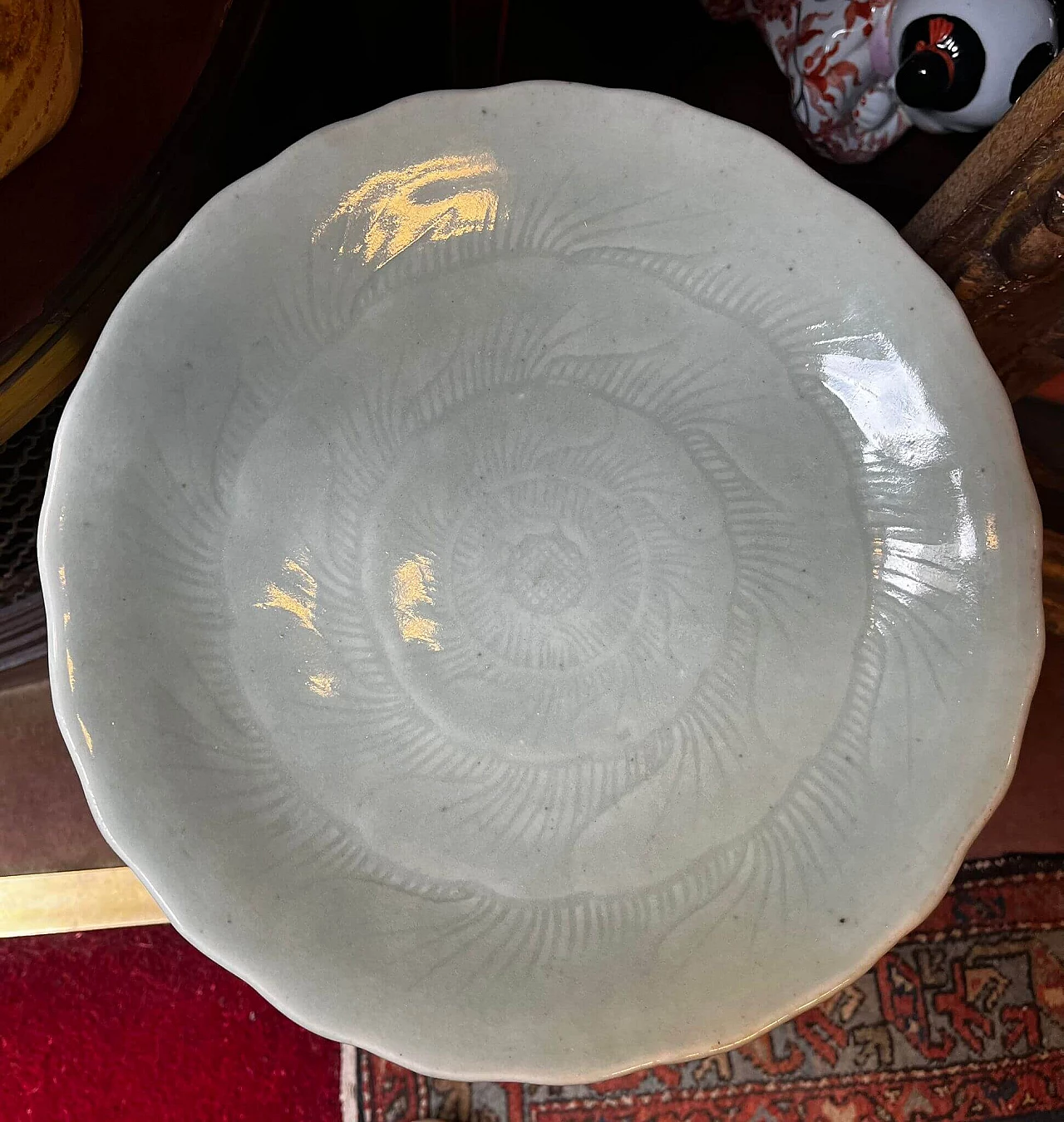 Piatto piccolo in ceramica Celadon, fine '800 5