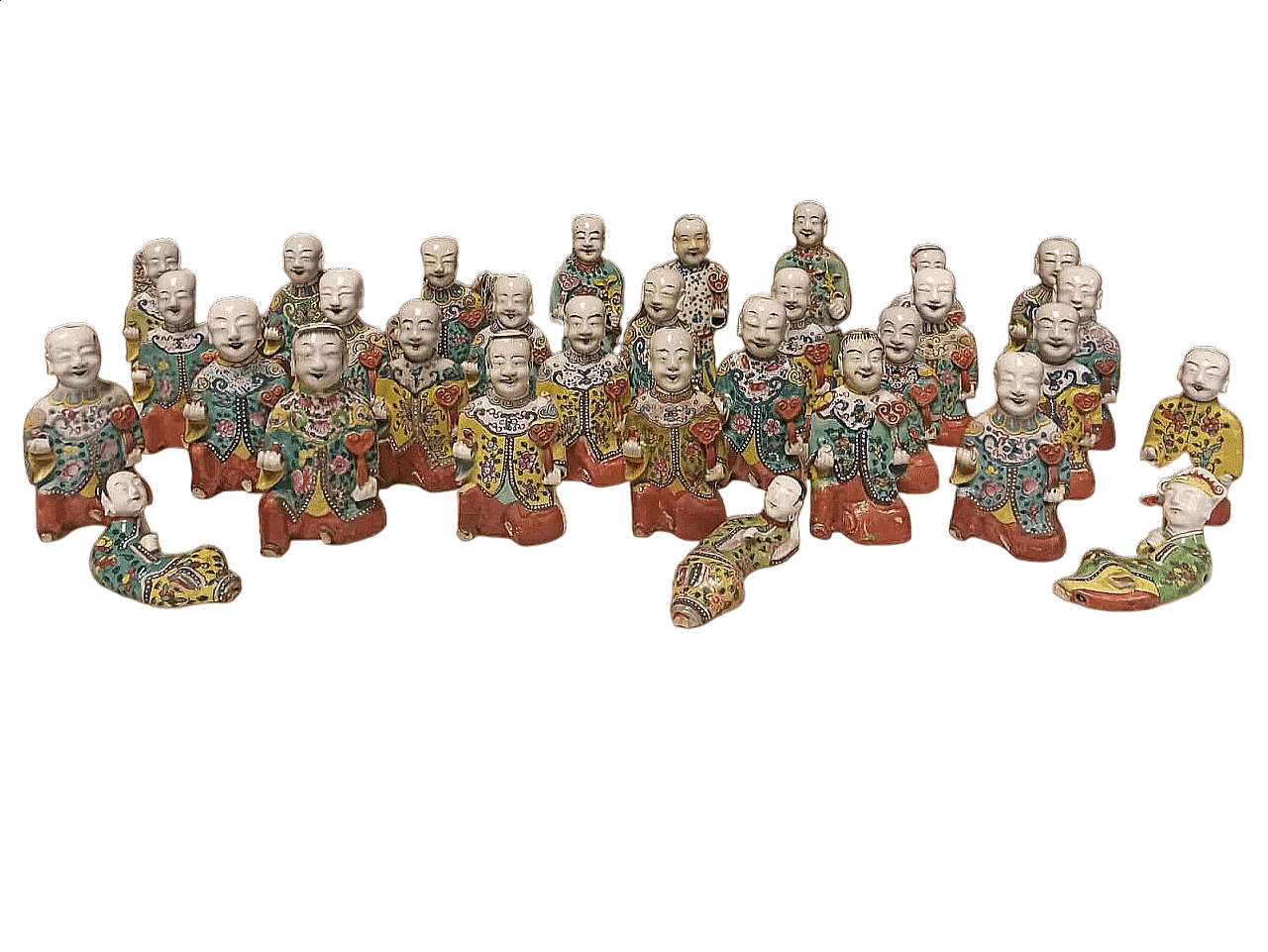 Oriental porcelain figures Boys Famille Rose, 1700s 5