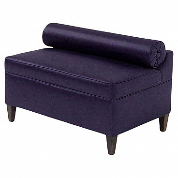 Purple satin sofa with roll cushion, 1960s