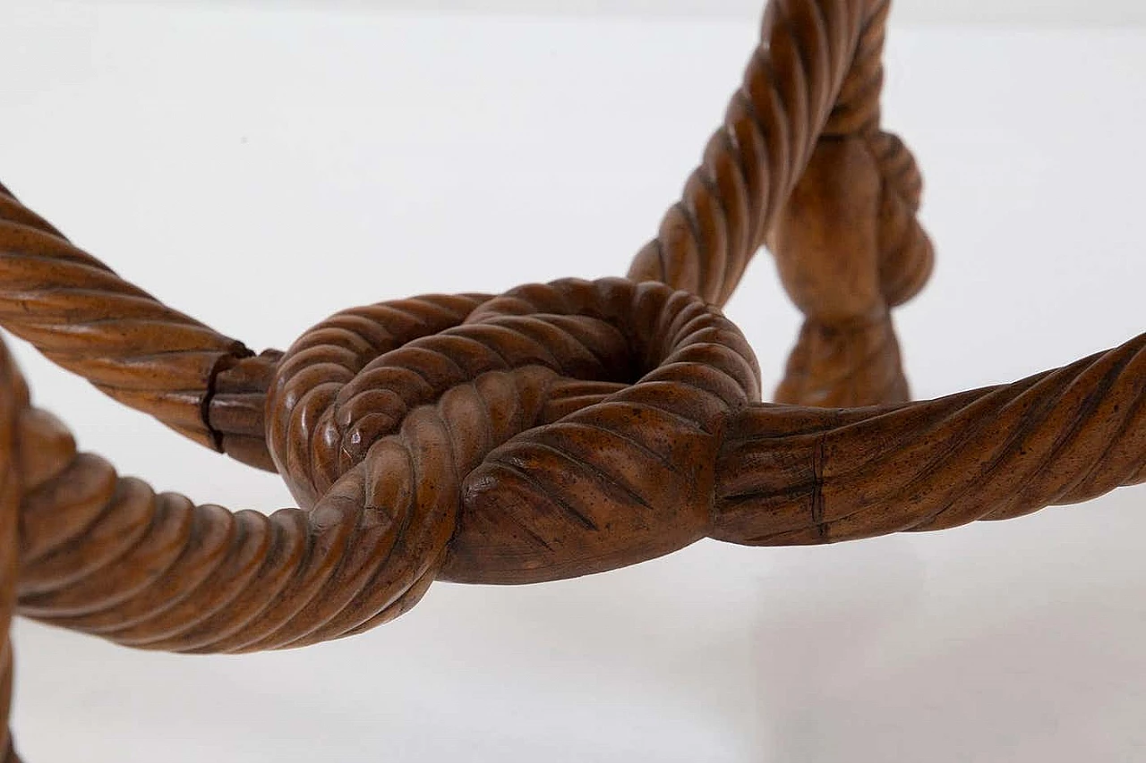 Carved wood and velvet stool in Napoleon III-style, early 20th century 9