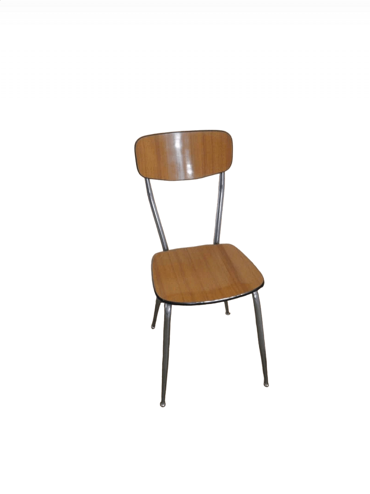 Brown formica chair with chrome-plated metal frame, 1950s 10