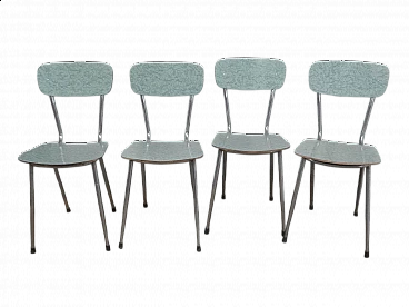 4 Green formica chairs, 1960s