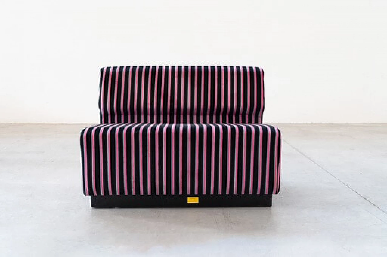 Striped fabric and plastic sofa with 13 modules by Cestari, 1990s 35