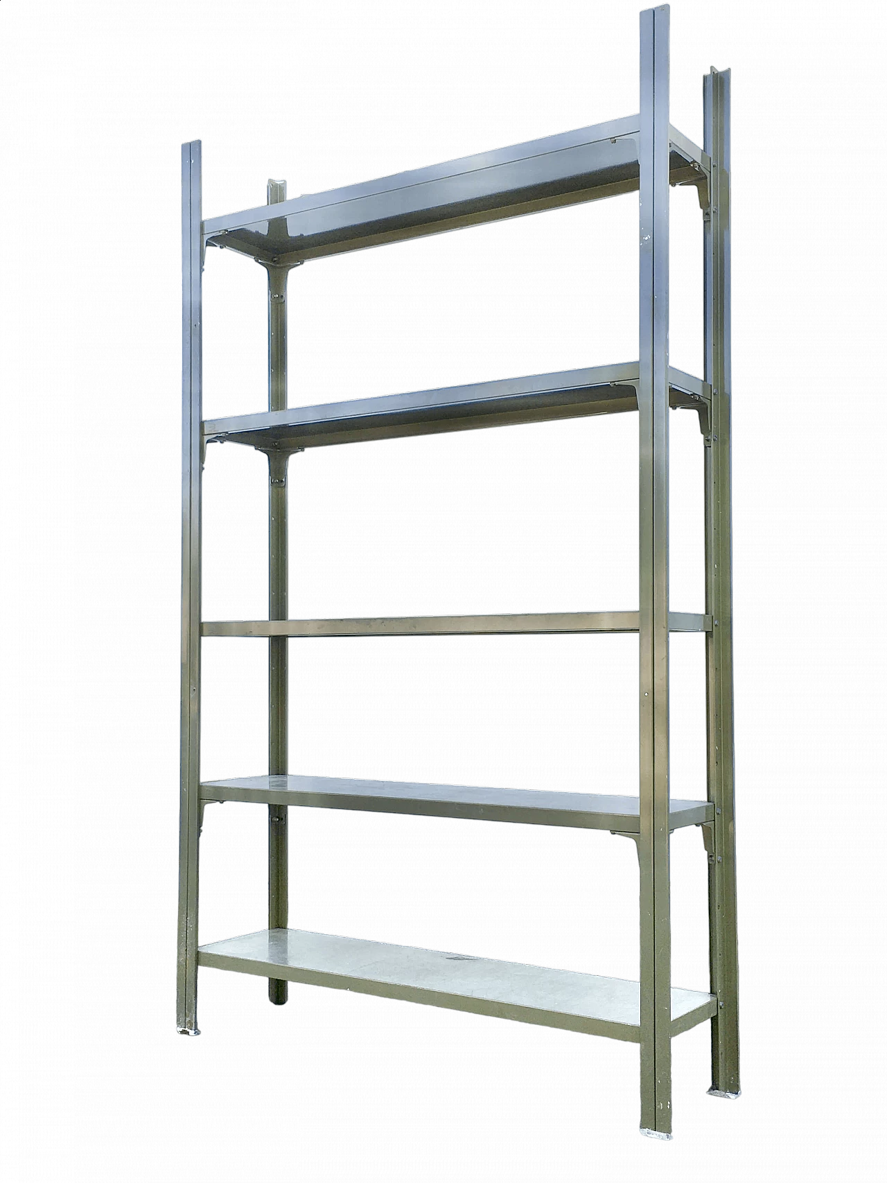 Libreria in stile industriale in acciaio verde di Secco Treviso, anni '70 8