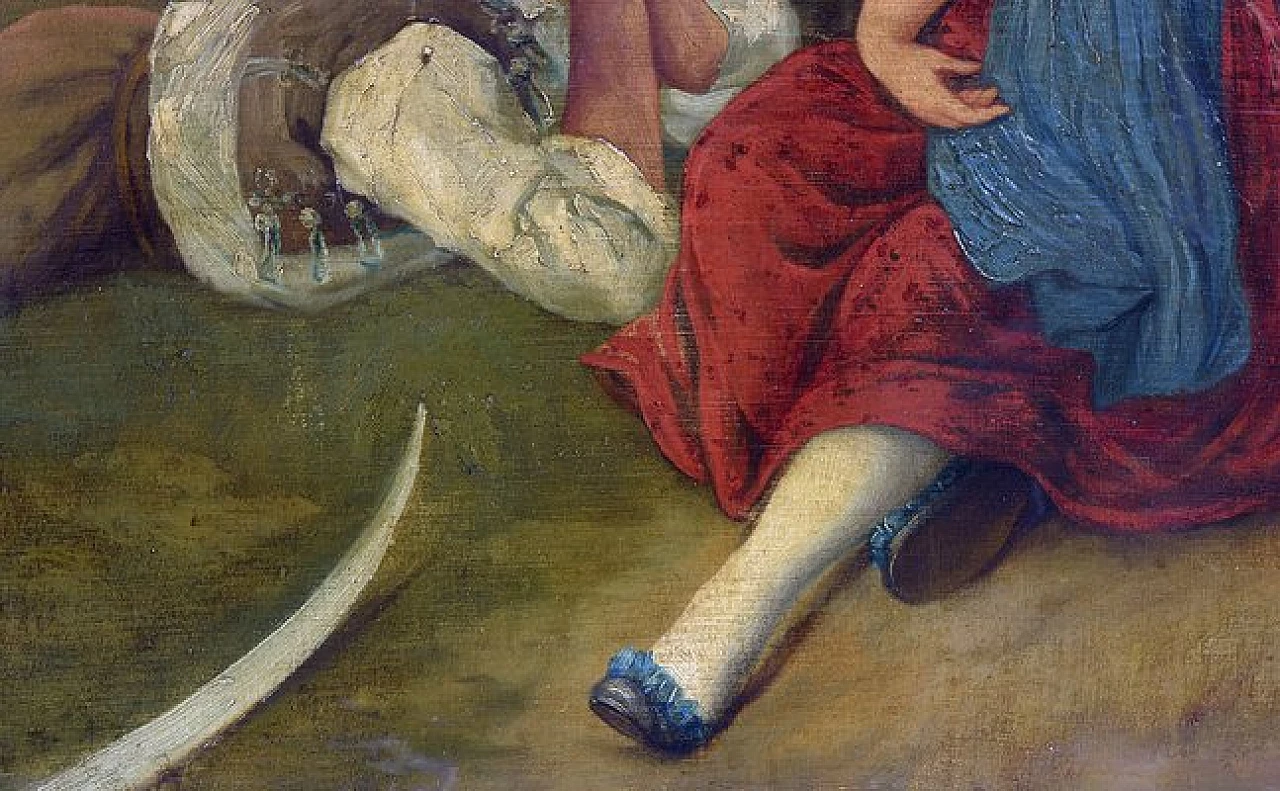 Eduardo De Blasi, coppia di paesani, dipinto a olio su tela, inizio '900 5