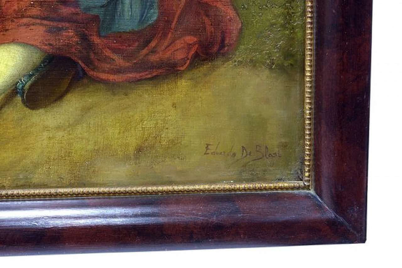 Eduardo De Blasi, coppia di paesani, dipinto a olio su tela, inizio '900 6