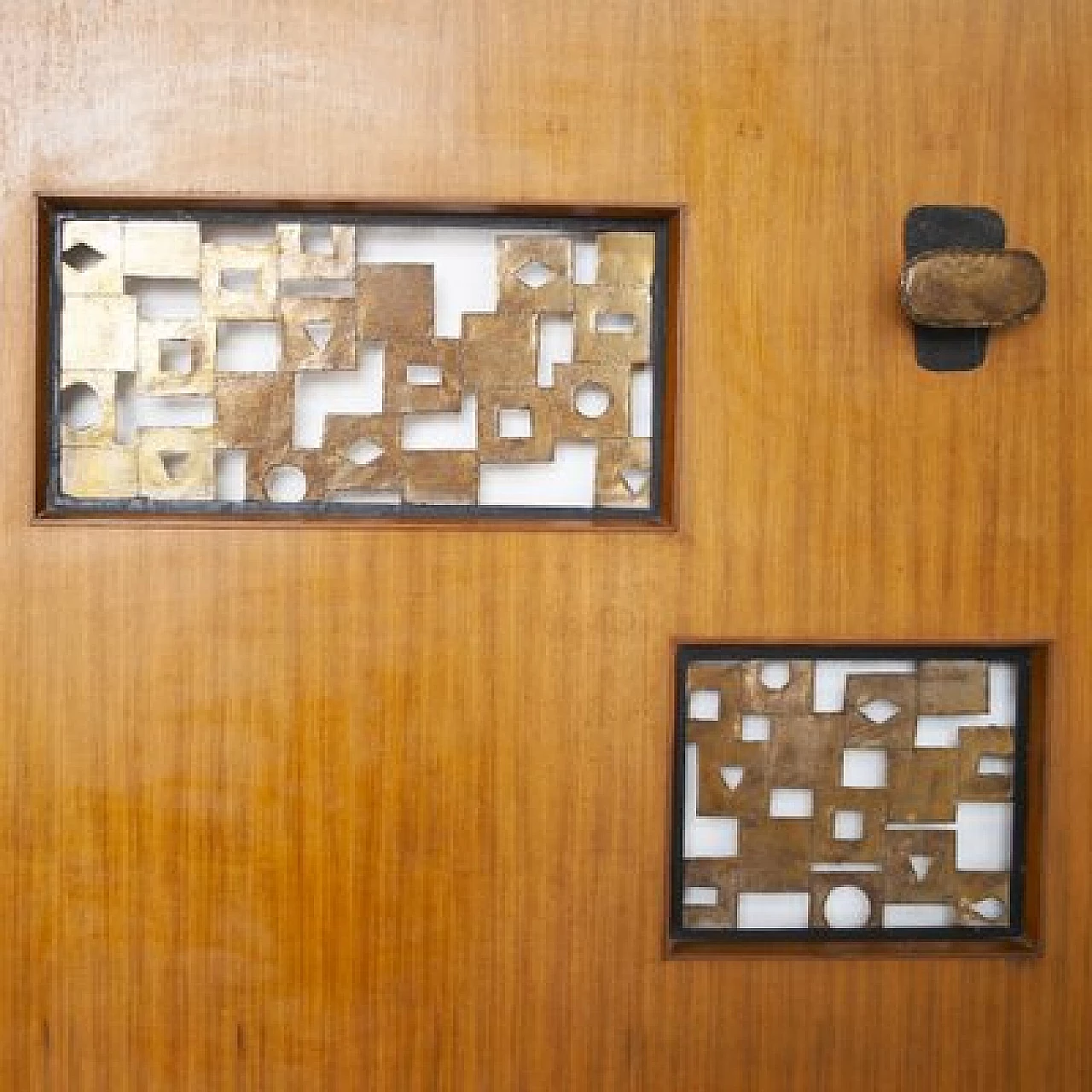 Pair of walnut and aluminium coat racks, 1960s 10