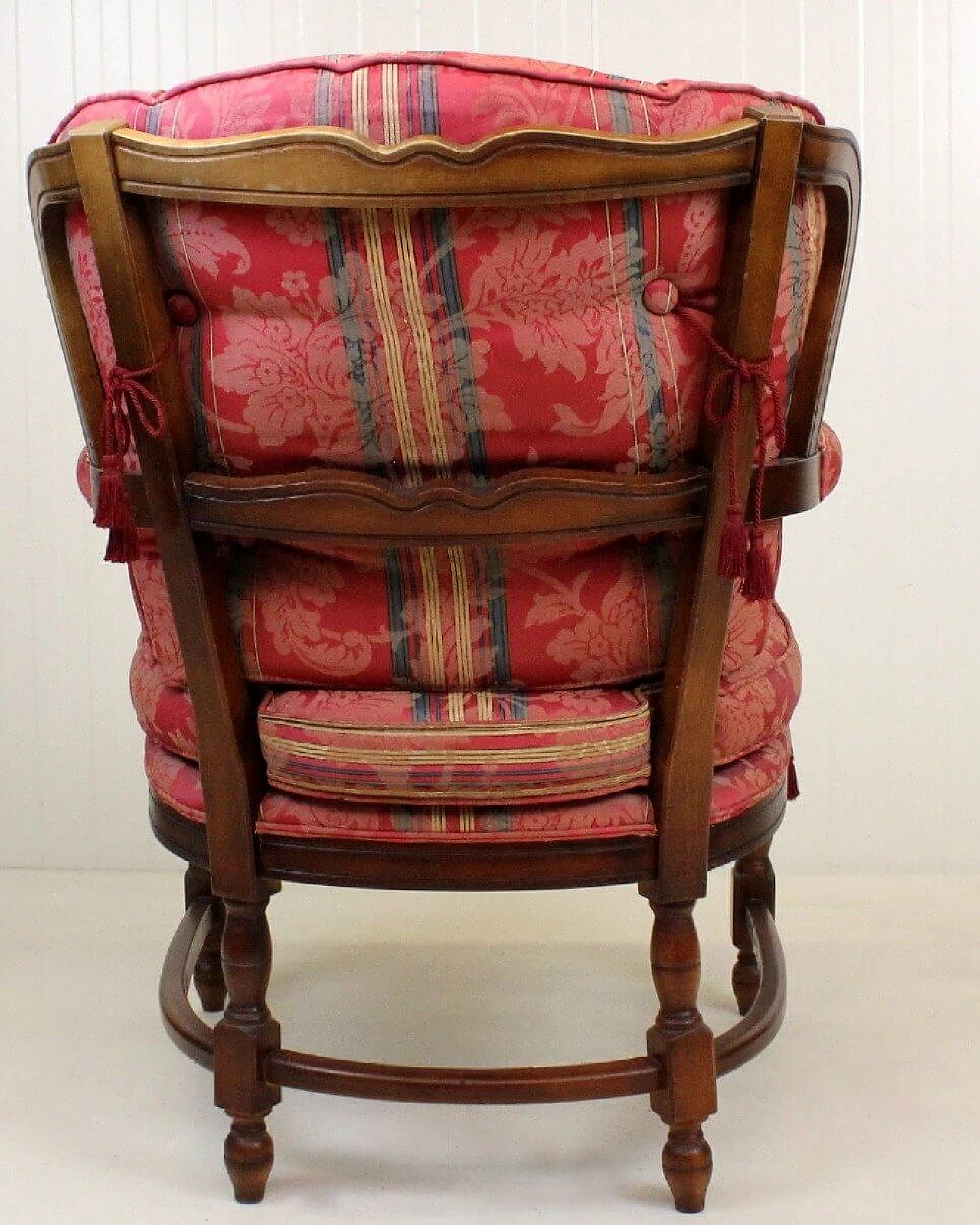 Regency style wood and fabric armchair, 1960s 5