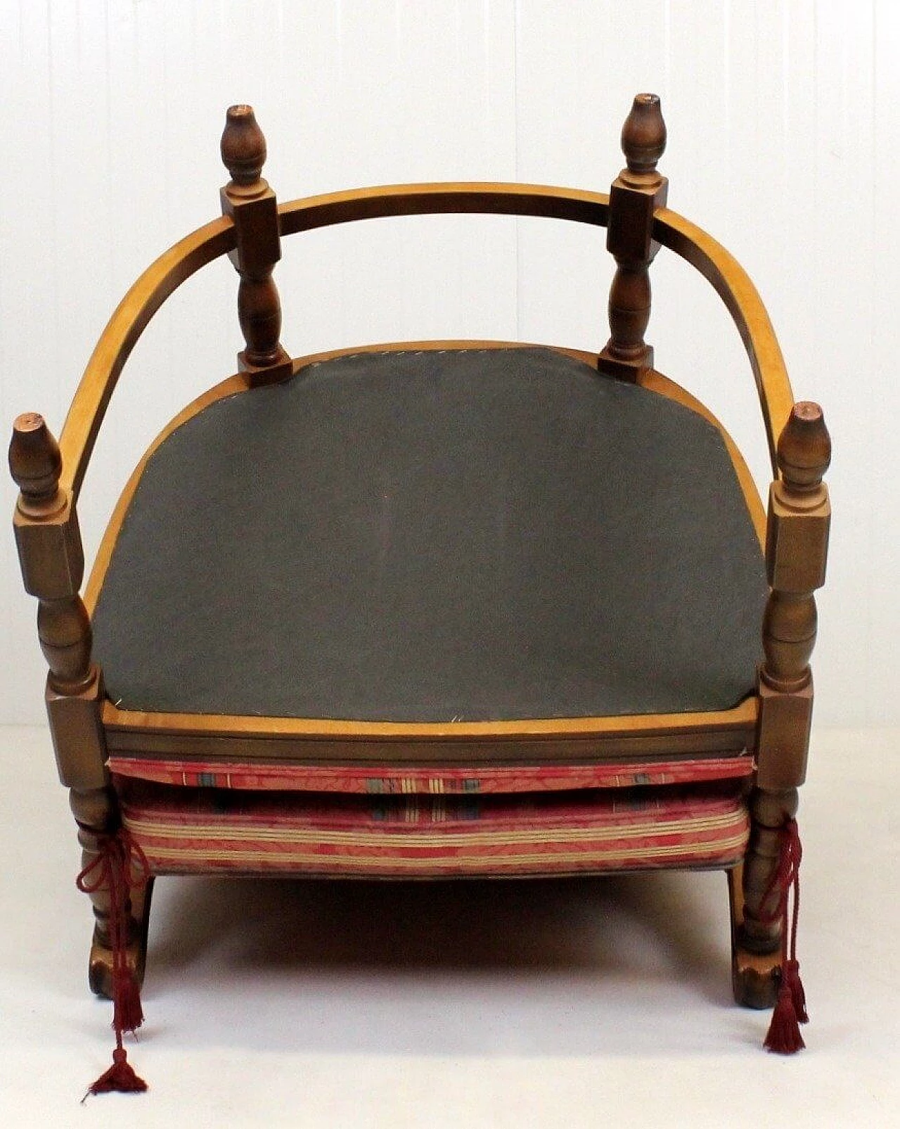Regency style wood and fabric armchair, 1960s 10