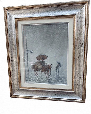 Onelio Romanello, Piovasco, dipinto a olio su tela, 1977
