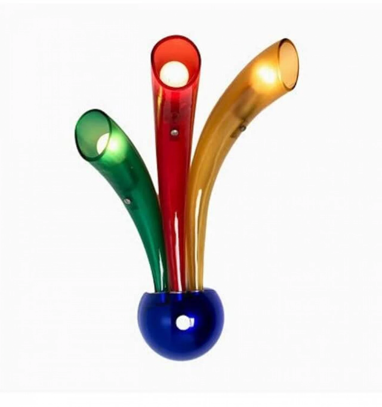 Phoenix three-light wall light in coloured Murano glass by Sylcom, 1980s 4
