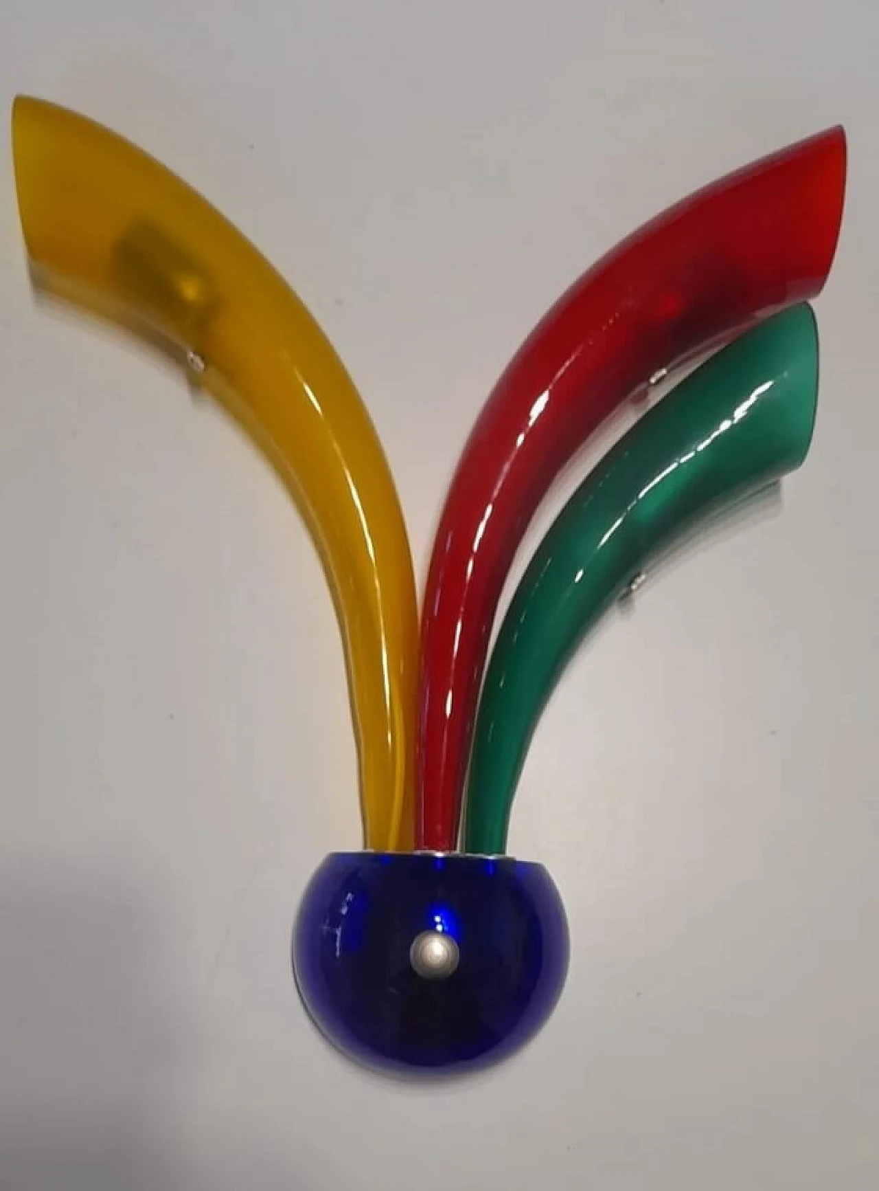 Phoenix three-light wall light in coloured Murano glass by Sylcom, 1980s 5