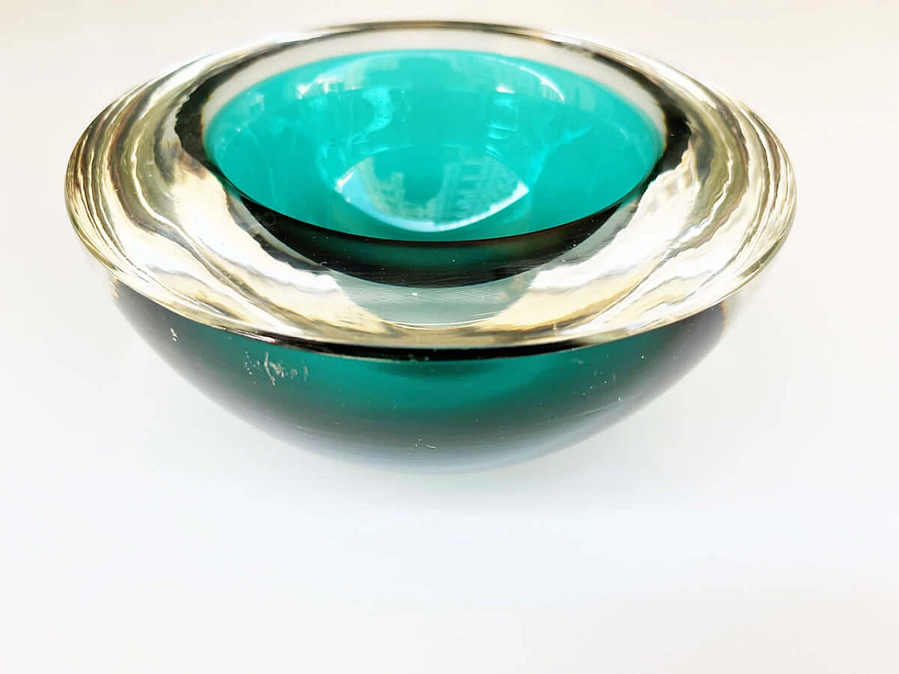 Green Murano glass ashtray by De Majo, 1980s 1