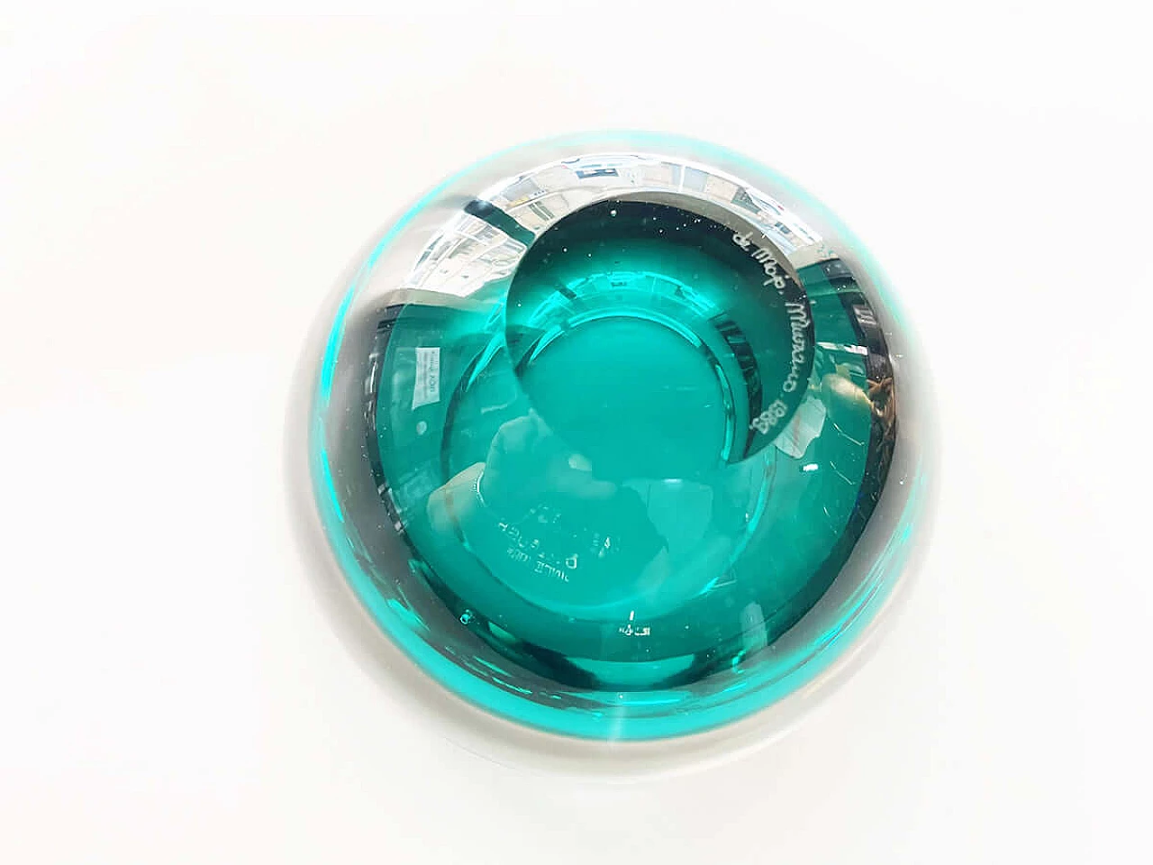 Green Murano glass ashtray by De Majo, 1980s 2
