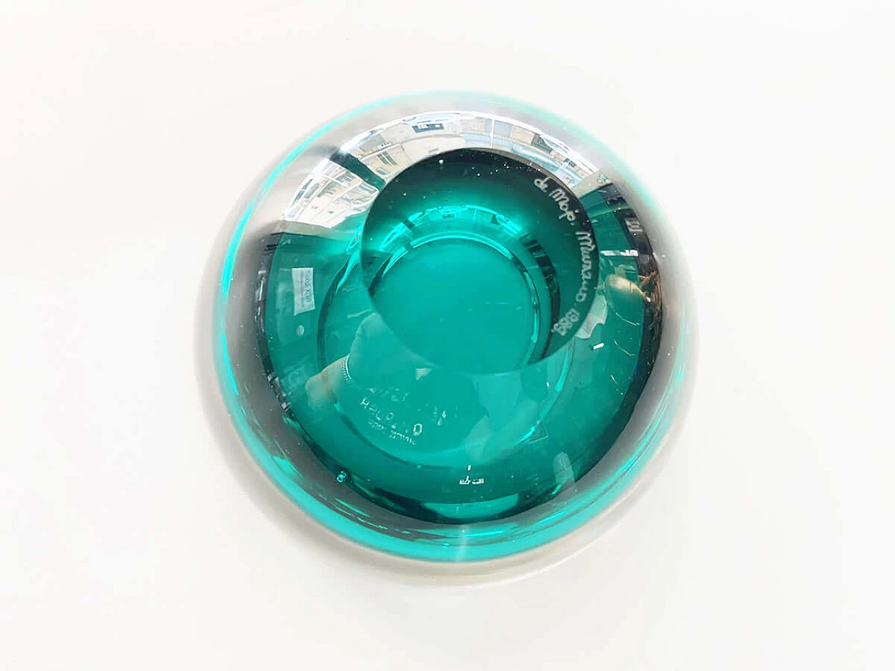 Green Murano glass ashtray by De Majo, 1980s 3