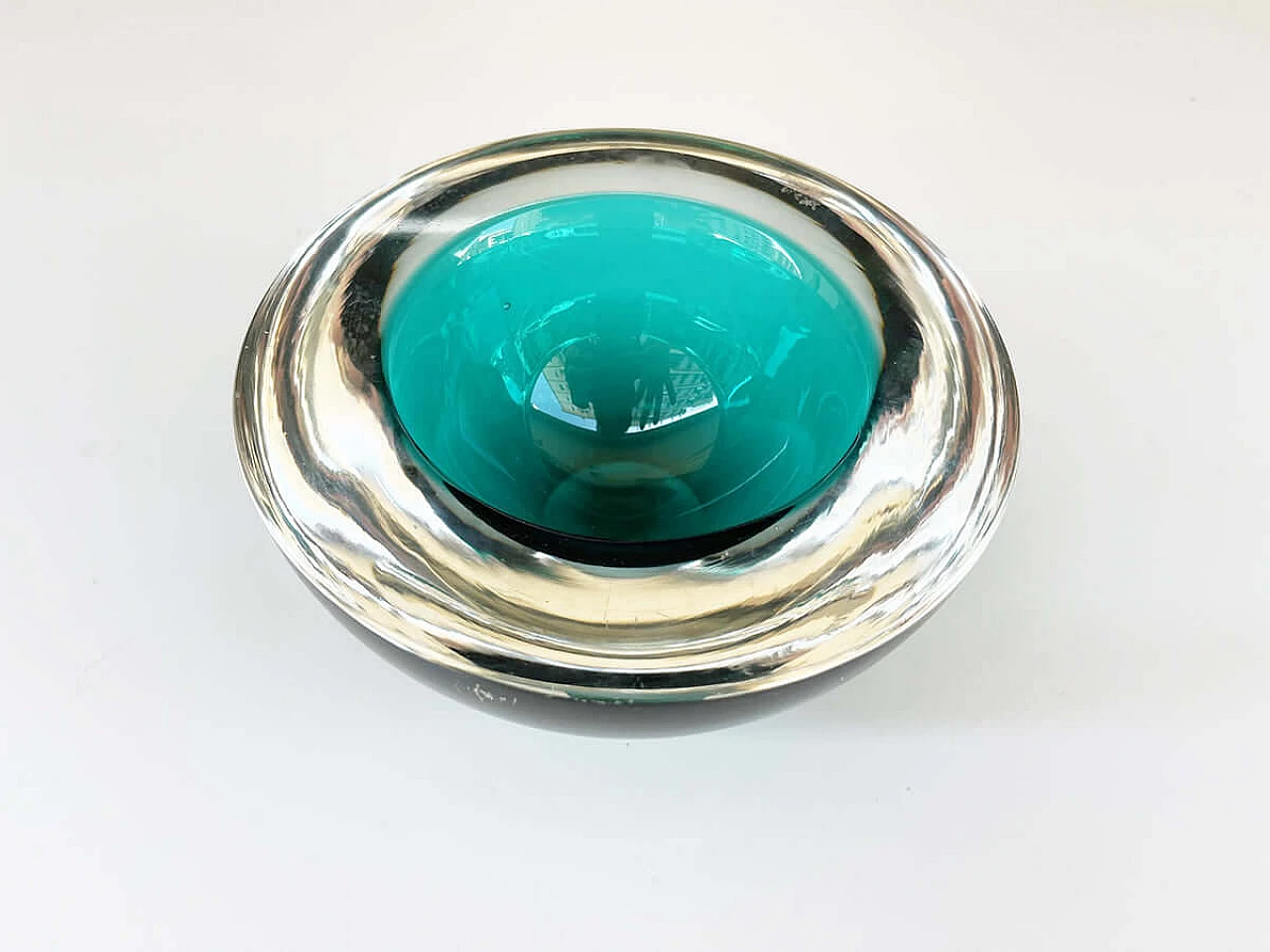 Green Murano glass ashtray by De Majo, 1980s 4