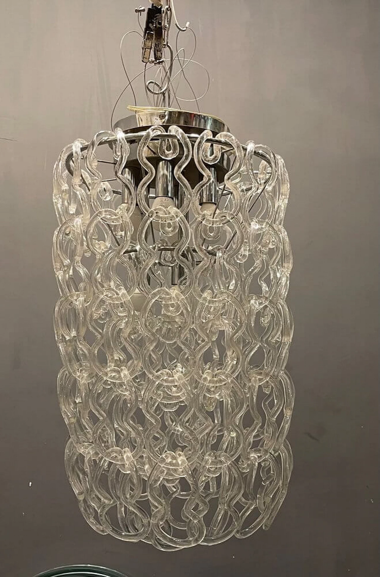 Giogali Murano glass chandelier by Angelo Mangiarotti, 1970s 1