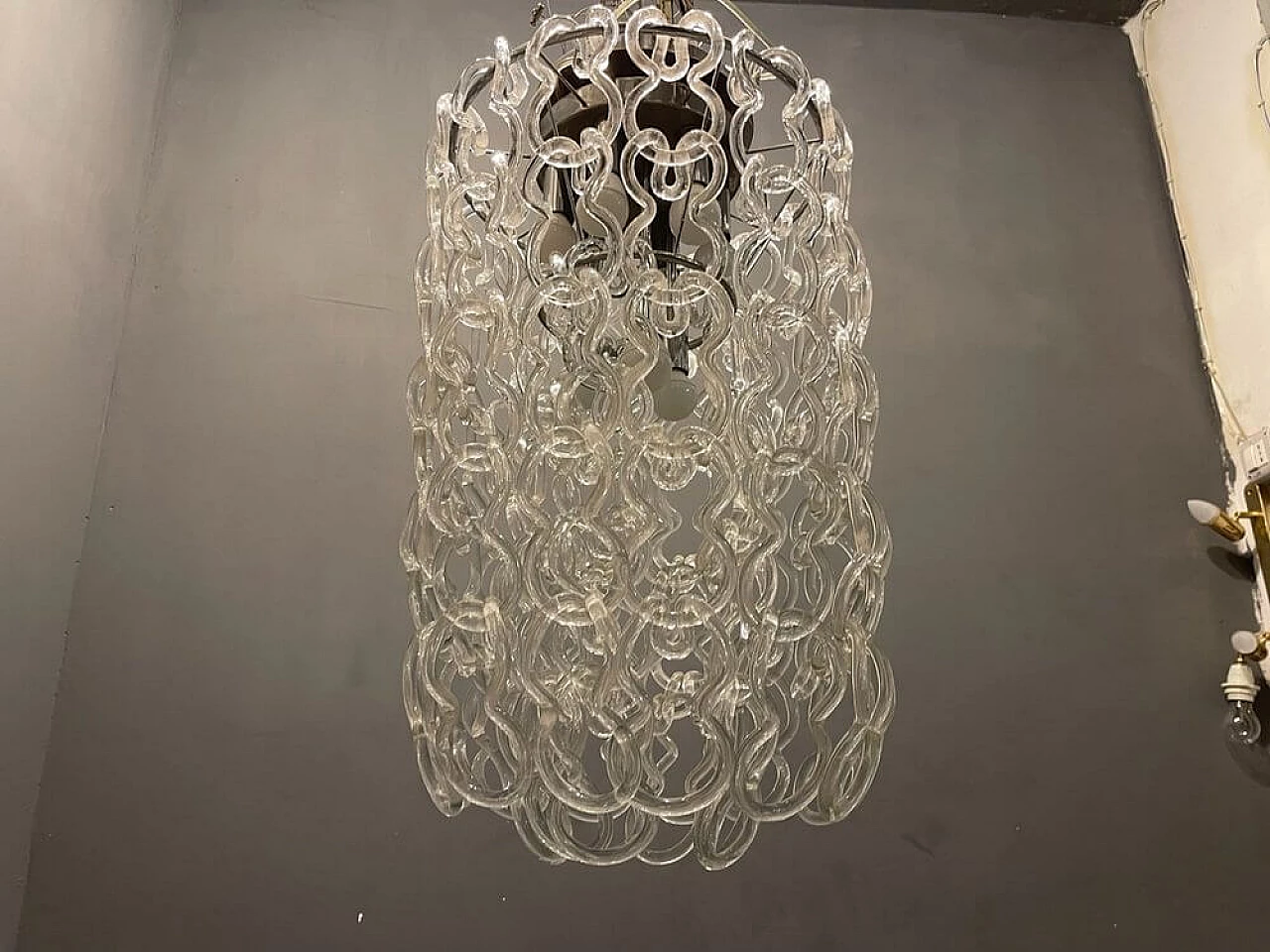 Giogali Murano glass chandelier by Angelo Mangiarotti, 1970s 2