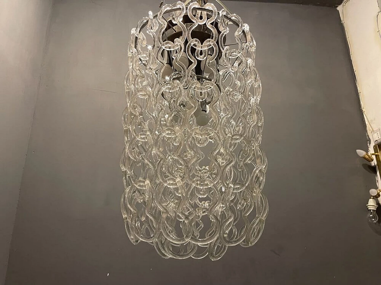 Lampadario Giogali in vetro di Murano di Angelo Mangiarotti, anni '70 2