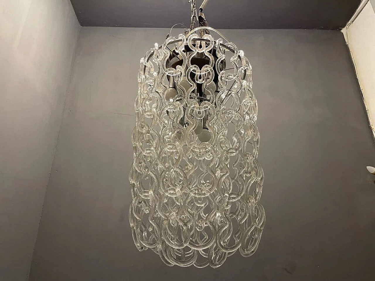 Lampadario Giogali in vetro di Murano di Angelo Mangiarotti, anni '70 5