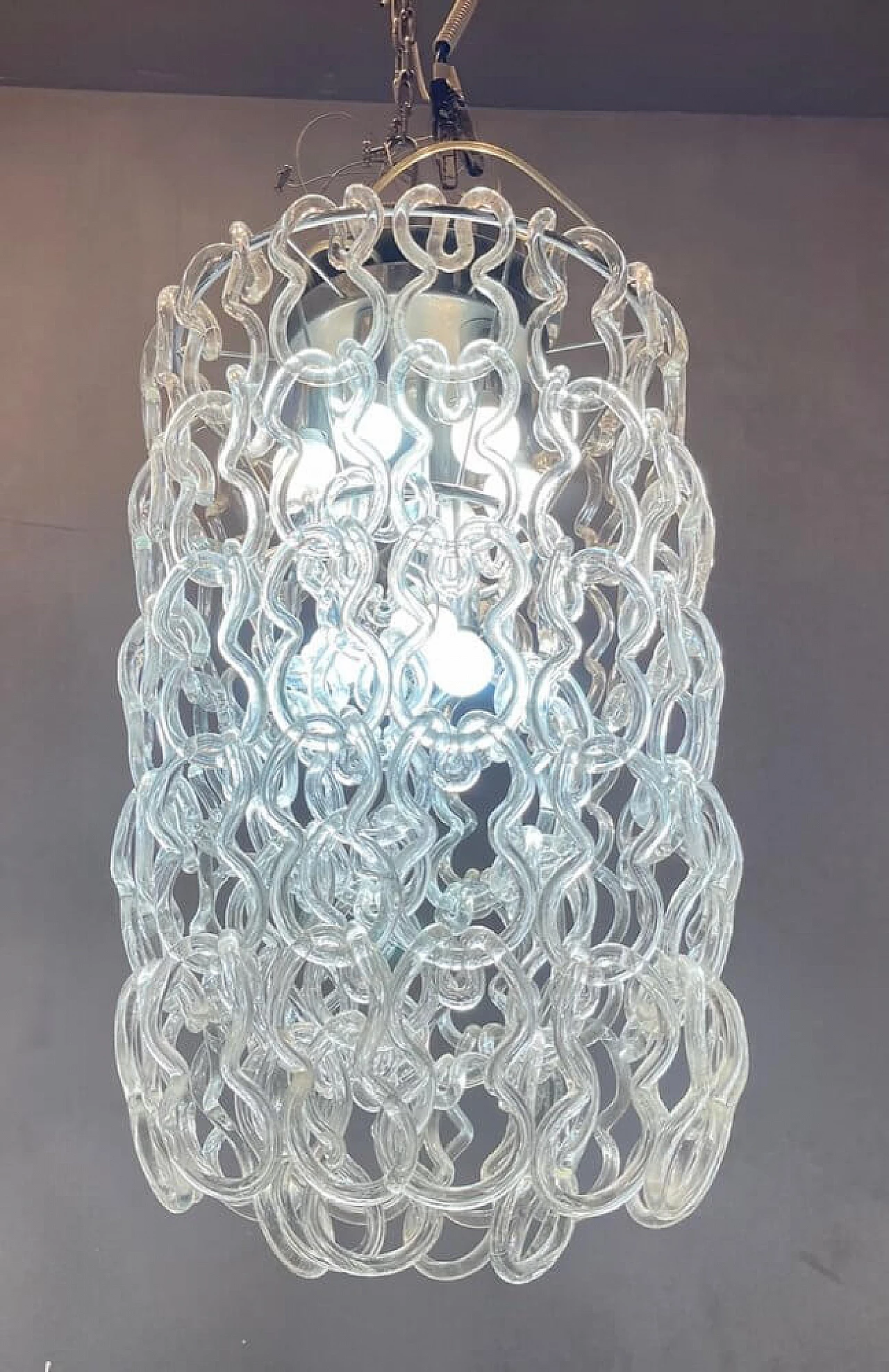 Giogali Murano glass chandelier by Angelo Mangiarotti, 1970s 6