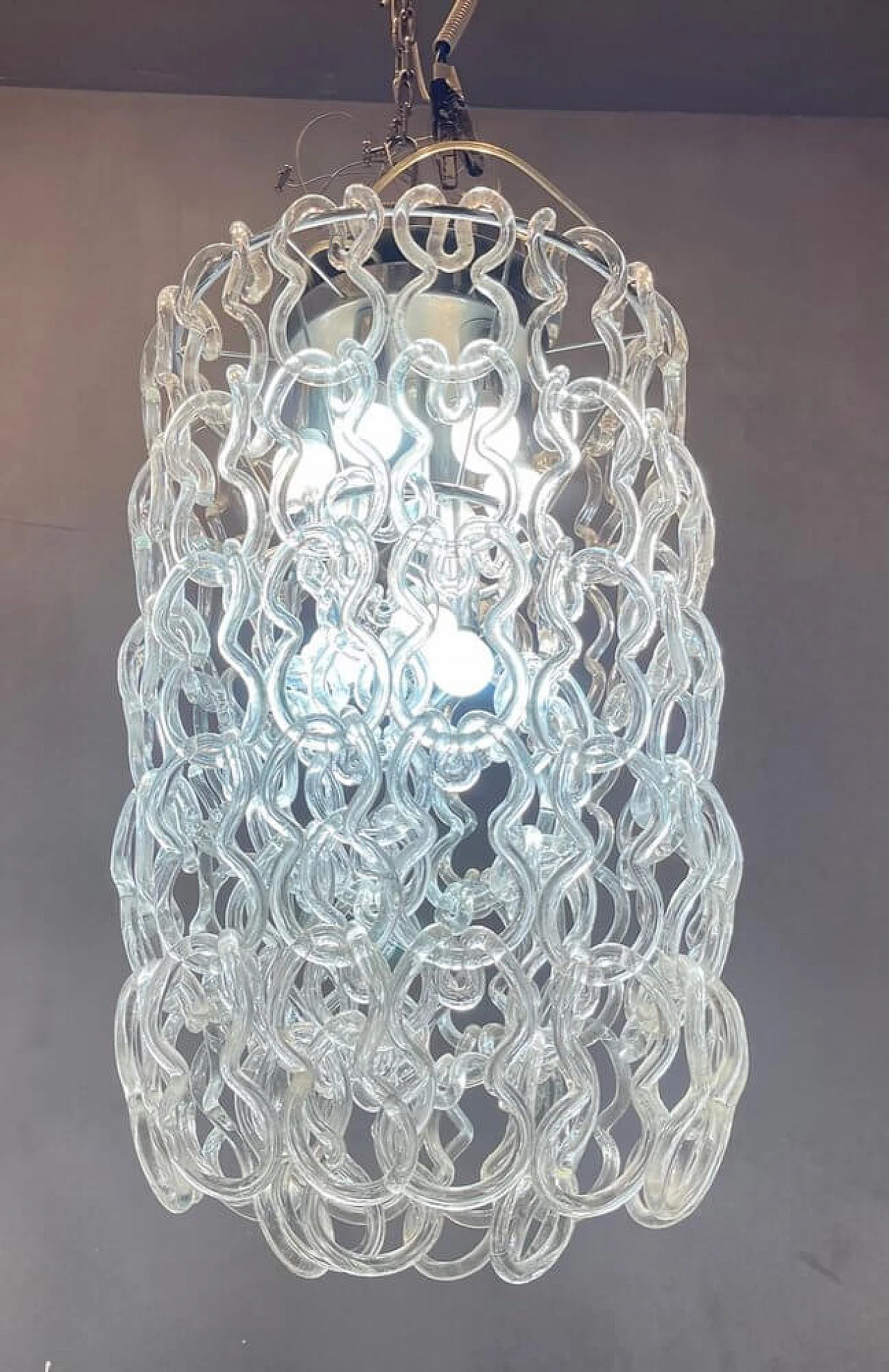 Lampadario Giogali in vetro di Murano di Angelo Mangiarotti, anni '70 6