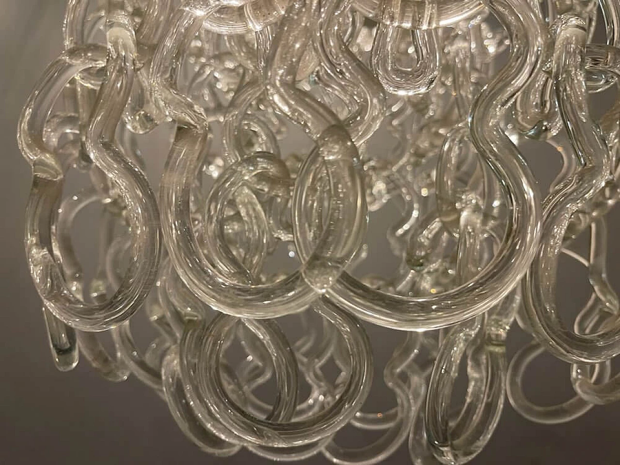 Giogali Murano glass chandelier by Angelo Mangiarotti, 1970s 7