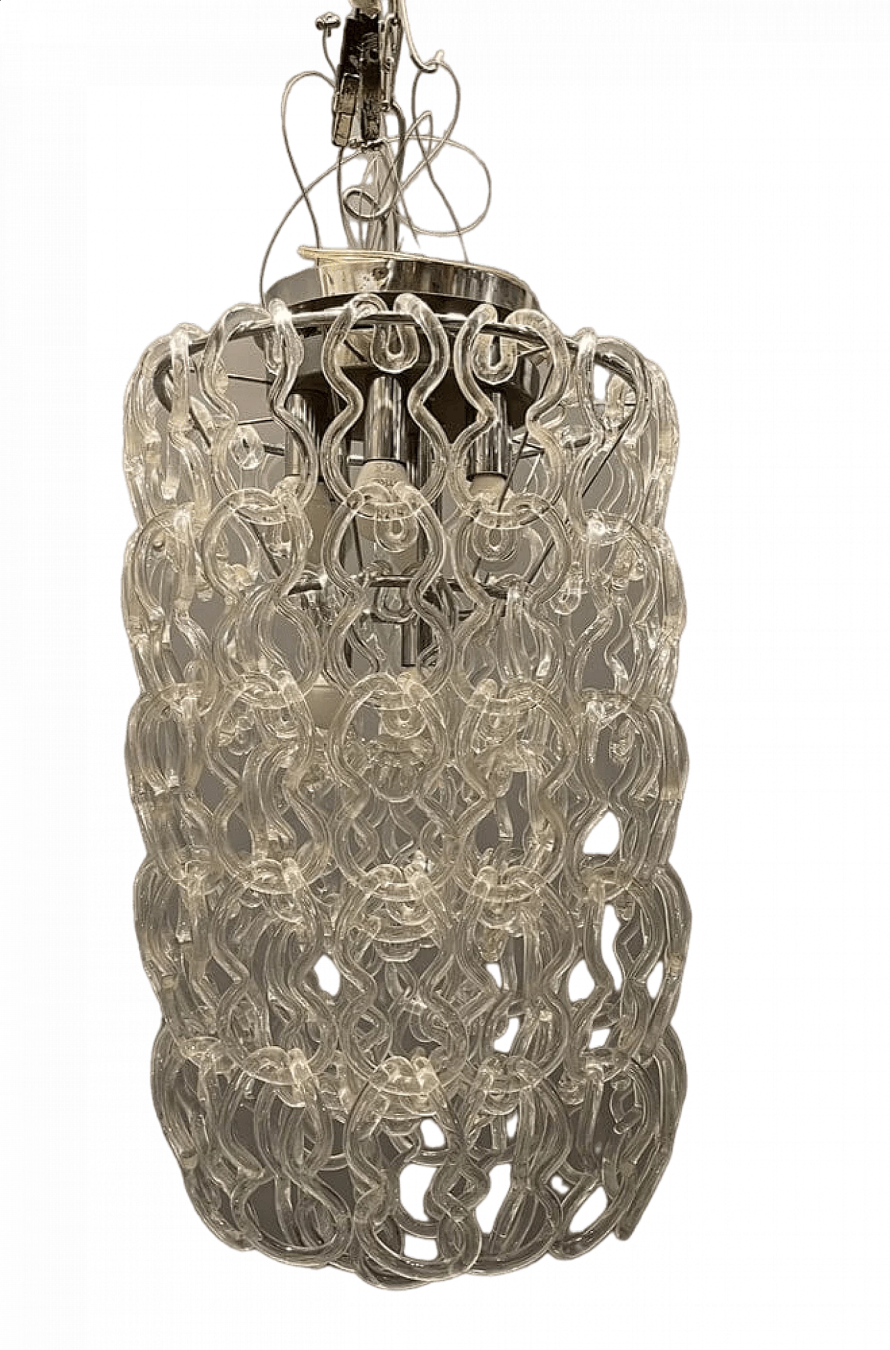 Giogali Murano glass chandelier by Angelo Mangiarotti, 1970s 8