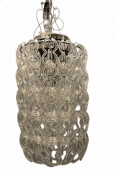 Giogali Murano glass chandelier by Angelo Mangiarotti, 1970s