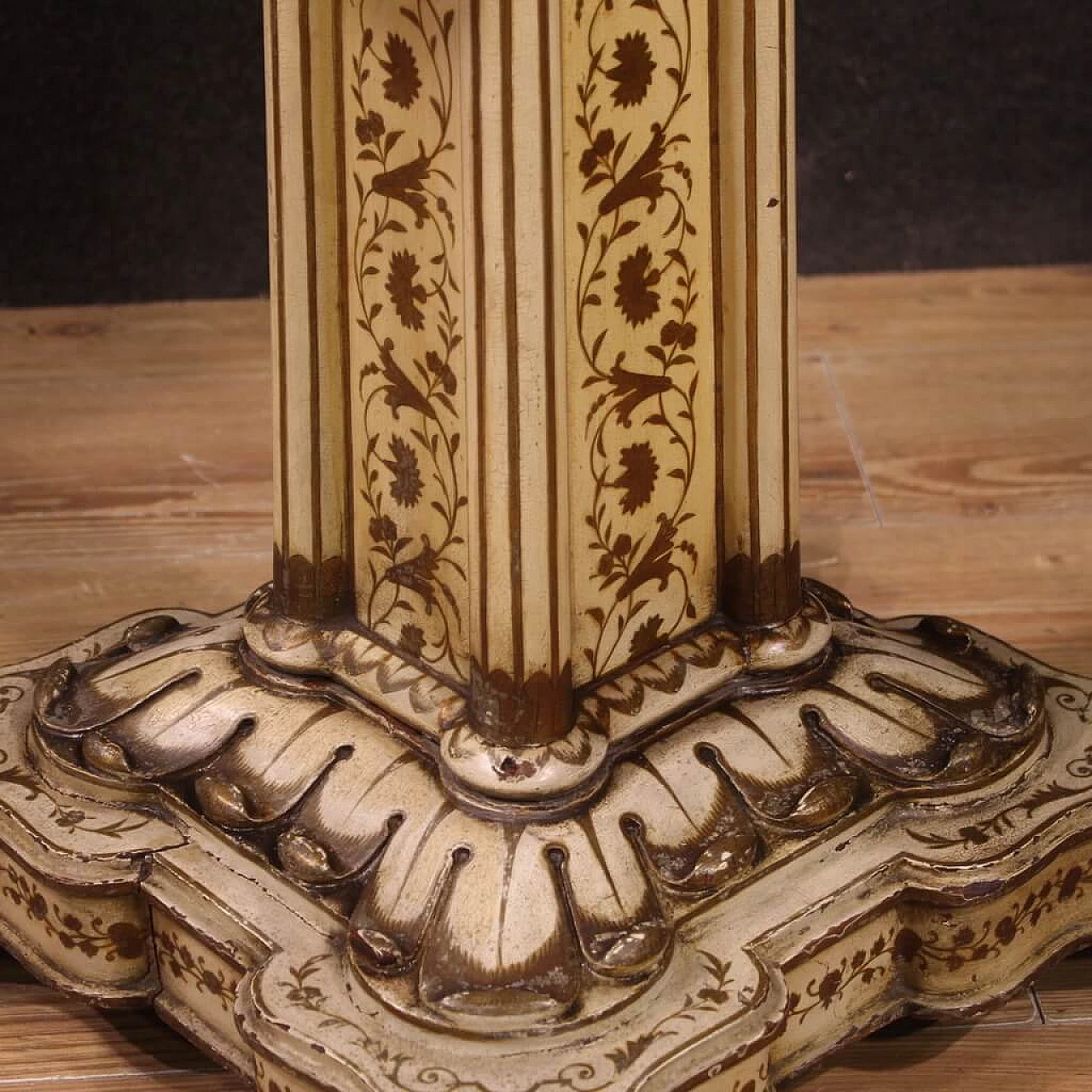 Lacquered and gilded wood game table, late 19th century 3