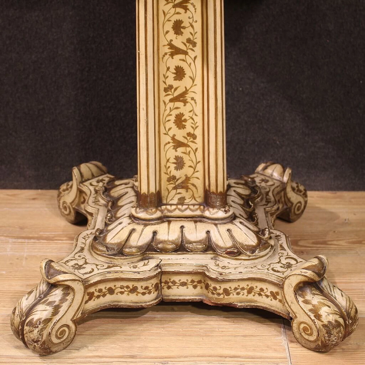 Lacquered and gilded wood game table, late 19th century 6