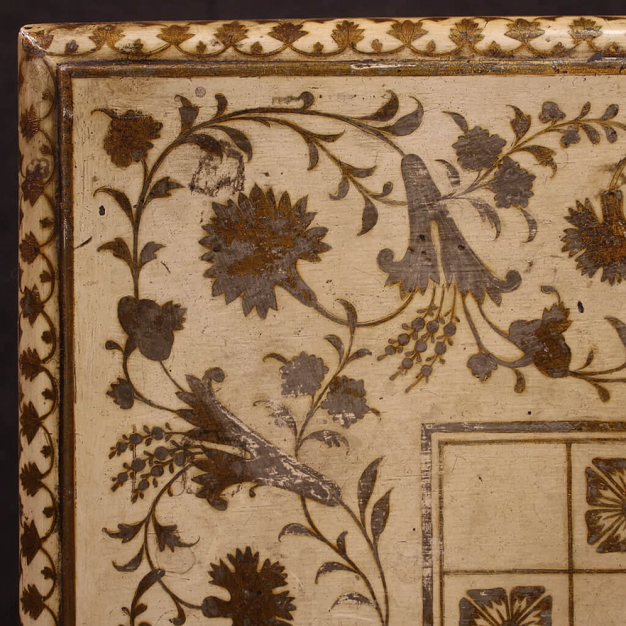 Lacquered and gilded wood game table, late 19th century 10