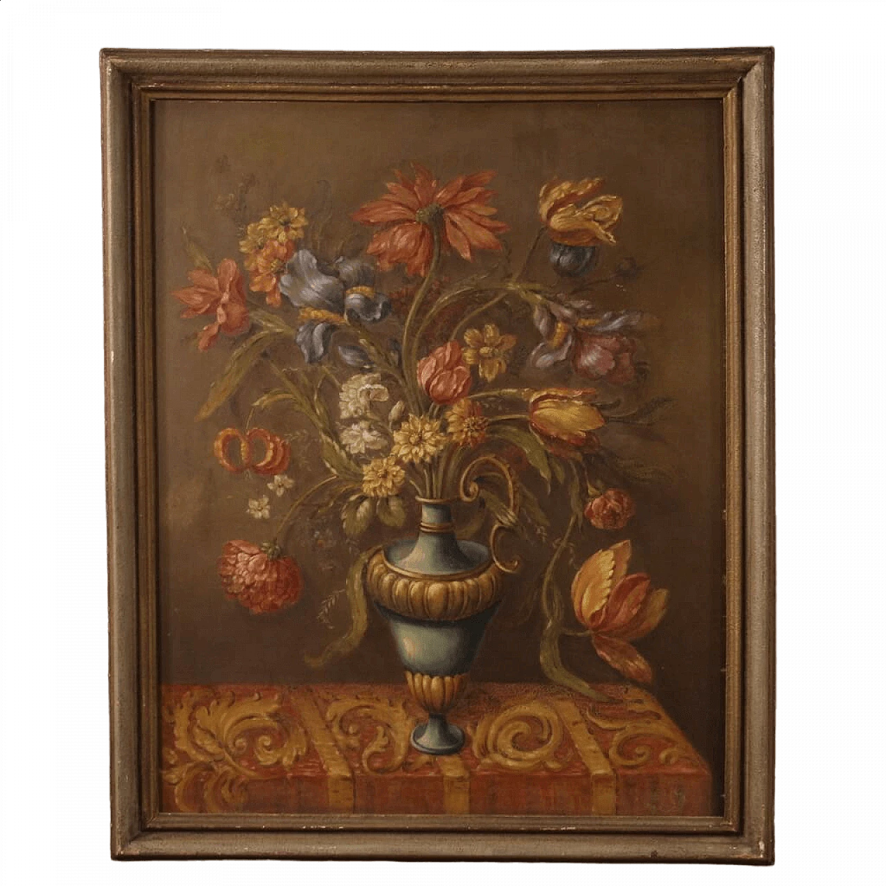 Natura morta con vaso di fiori, dipinto a olio su masonite, 1955 17