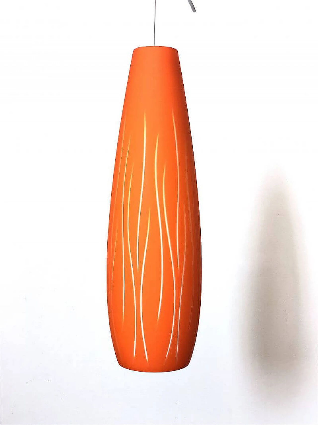 4 Orange Murano glass pendant chandeliers, 1960s 10