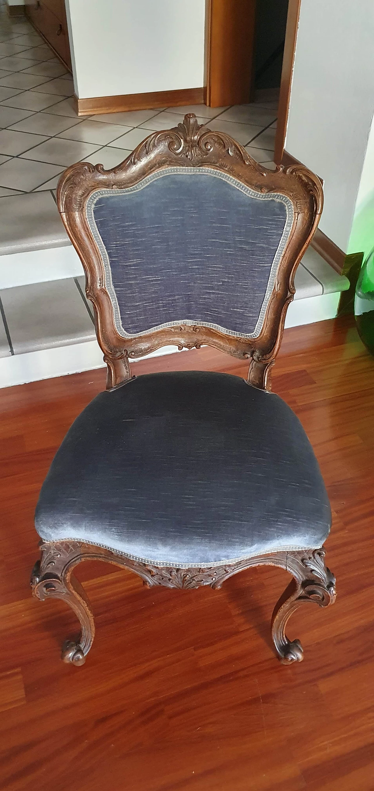 Pair of 18th-century Lombard-style chairs and bedside tables, 1940s 9