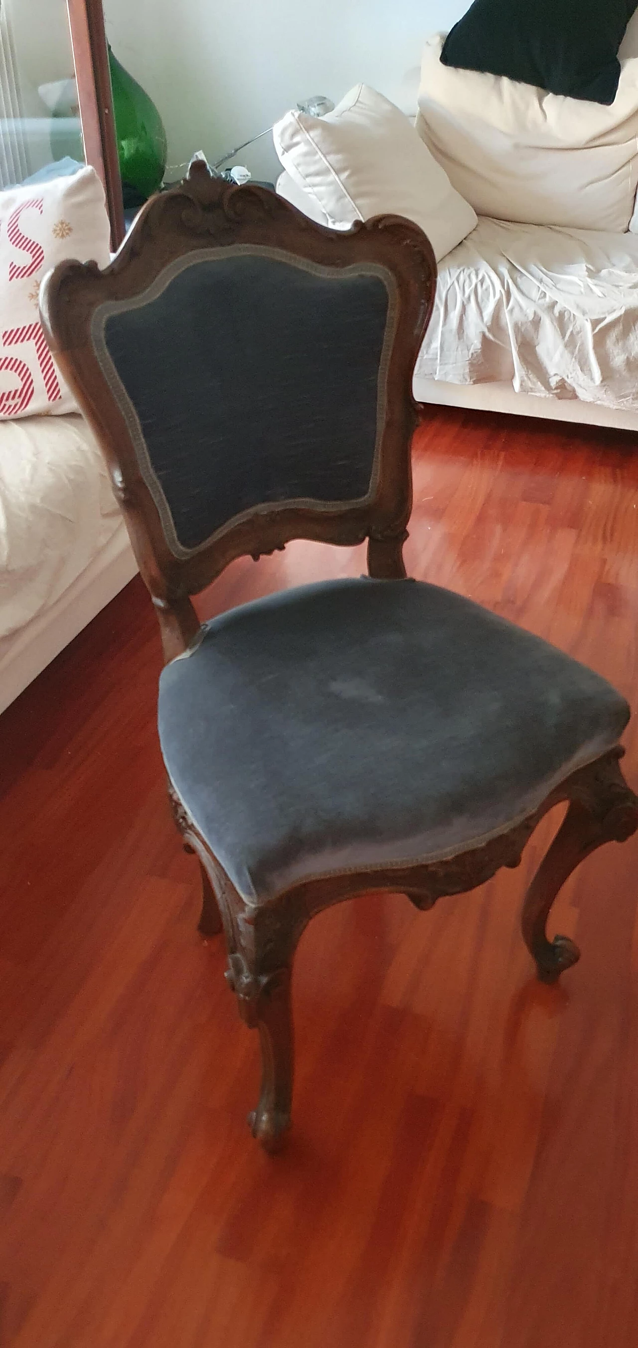 Pair of 18th-century Lombard-style chairs and bedside tables, 1940s 13