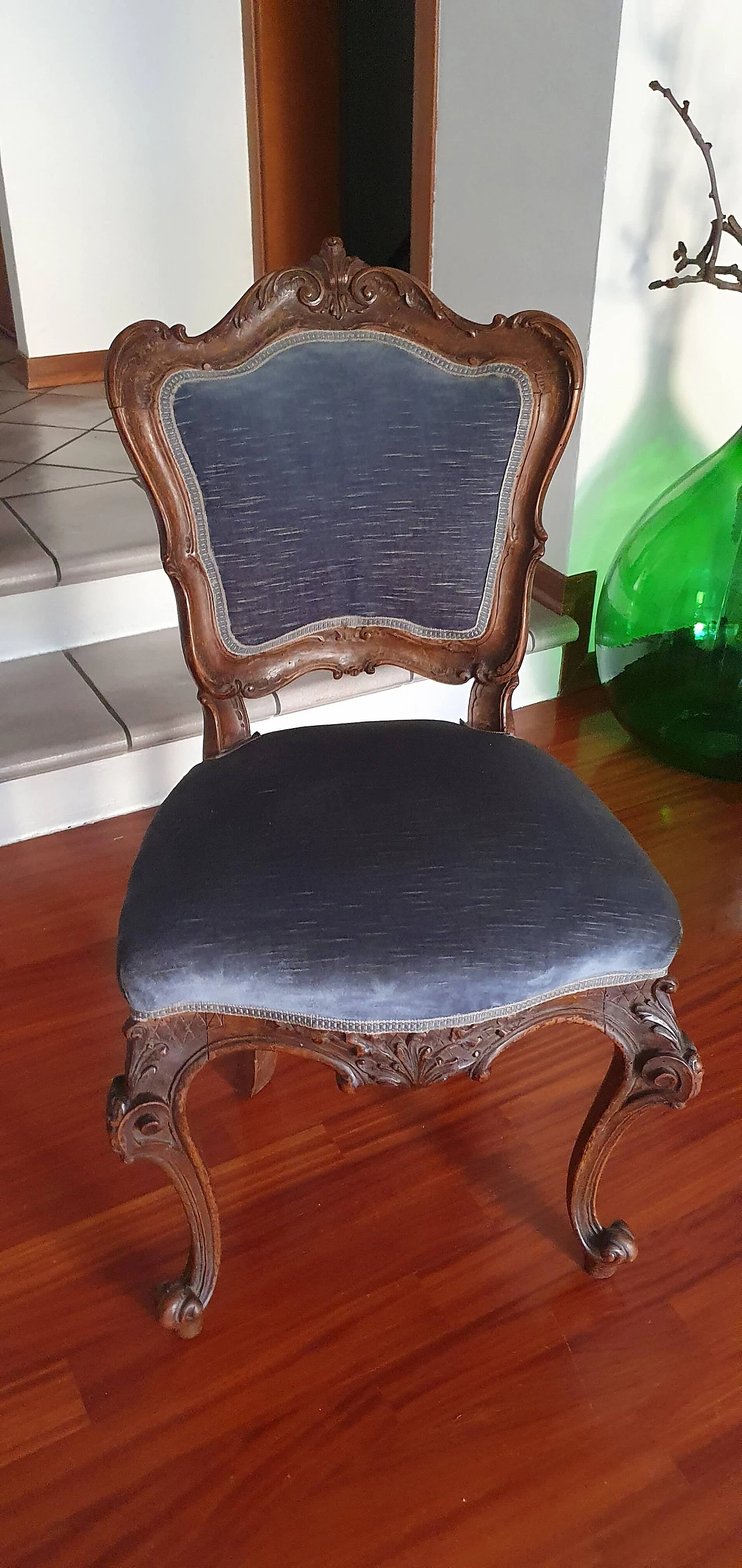 Pair of 18th-century Lombard-style chairs and bedside tables, 1940s 16