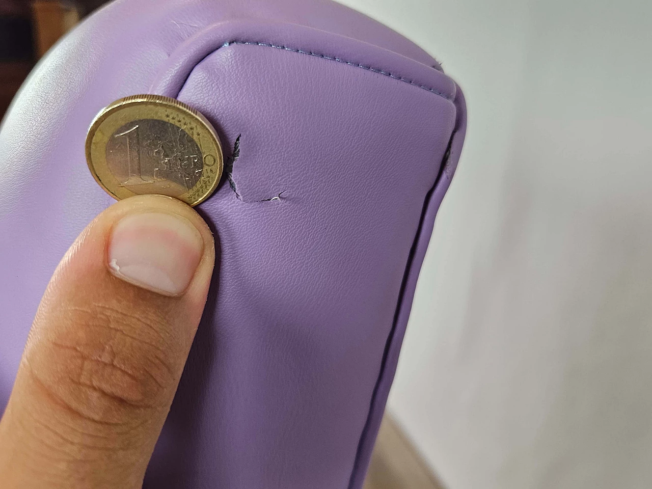 Two-seater lilac skai and iron sofa, 1950s 12