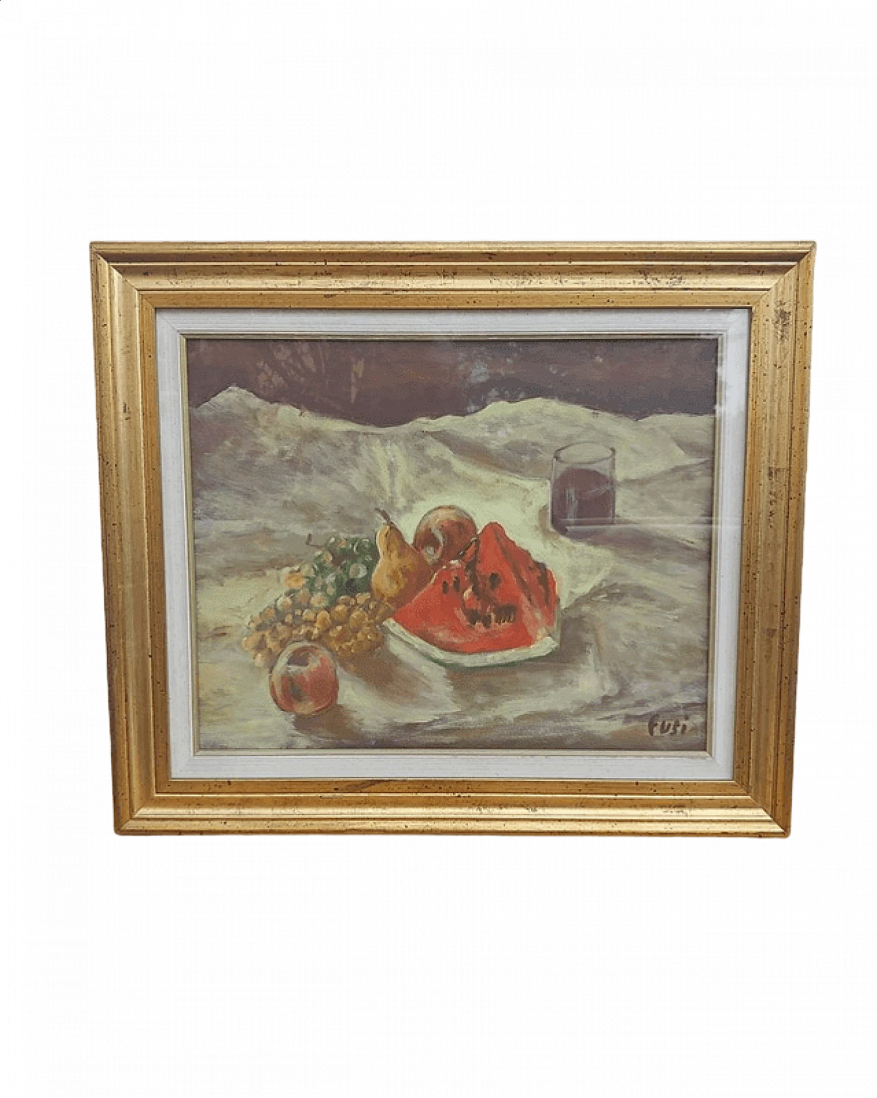 Fusi, still life with fruit, oil painting on canvas, 1980s 3