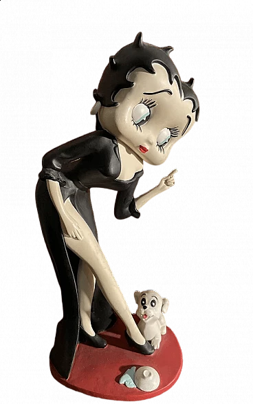 Betty Boop collectible figurine with black dress and small dog by Fleischer Studios, 2007