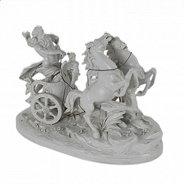 Porcelain mythological figure on chariot by Manifattura Ginori di Doccia, mid-19th century
