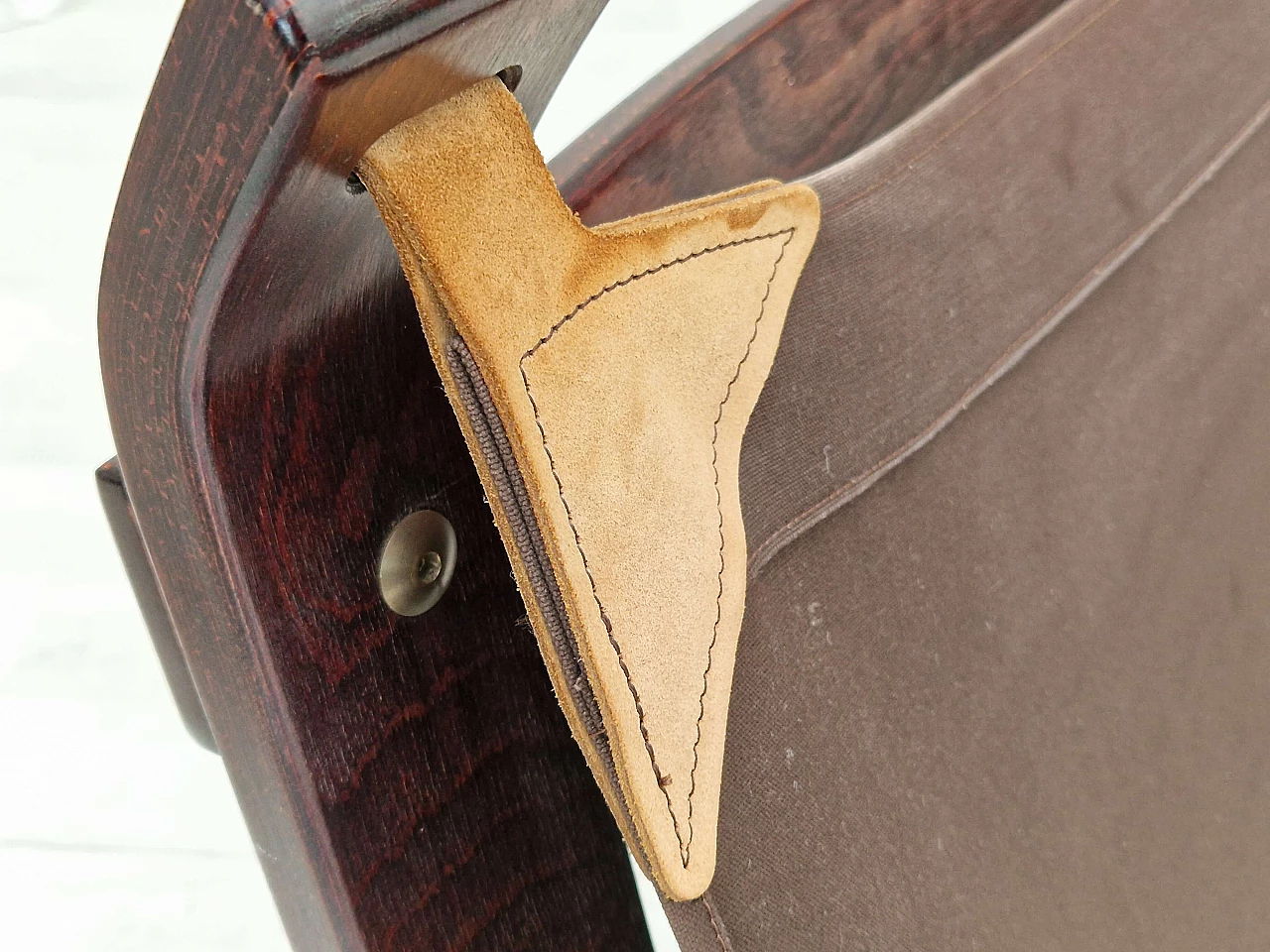 Poltrona Focus in faggio curvato e pelle di Brammin Møbler, anni '70 12