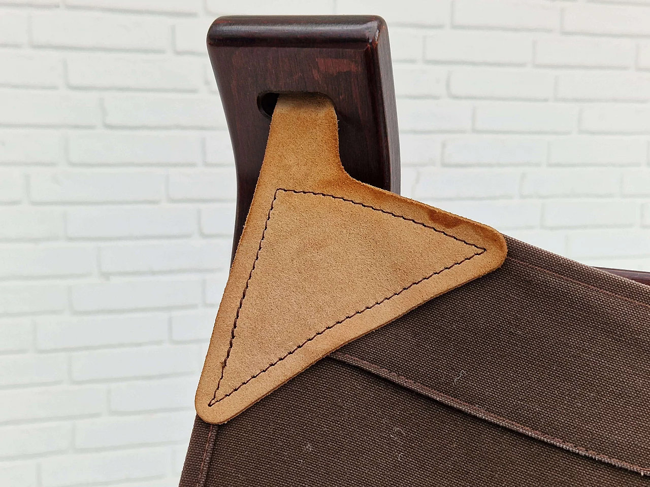 Poltrona Focus in faggio curvato e pelle di Brammin Møbler, anni '70 16