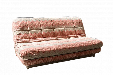 Frau wood, iron and fabric sofa bed, 1970s