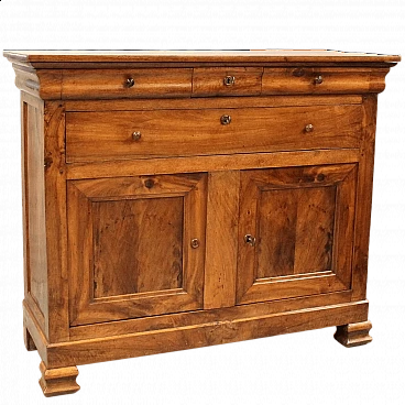 Louis Philippe solid walnut sideboard with doors and drawers, mid-19th century