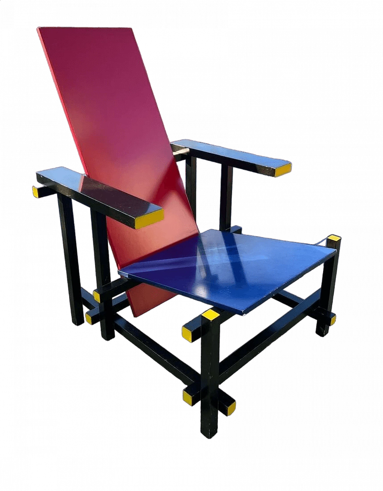 Red and Blue 635 armchair by Thomas Gerrit Rietveld for Cassina, 1980s 17