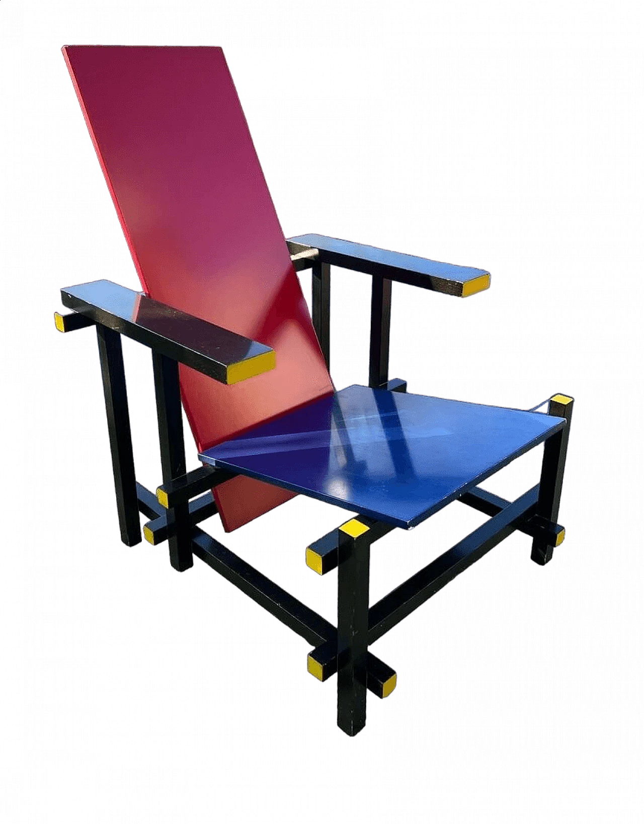 Poltrona Rossa e Blu 635 di Thomas Gerrit Rietveld per Cassina, anni '80 17